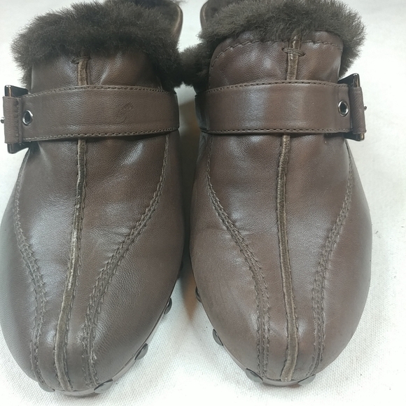 Stuart Weitzman Sz 6.5 Brown lthr Slide Sandals 2. - Picture 5 of 6